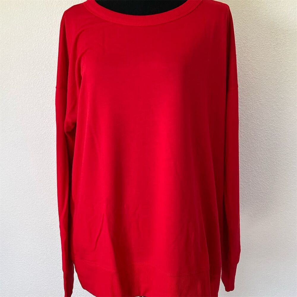 Ideology, Women's Standard XL Red Long Sleeve T-Shirt Casual Round Neck Top​​